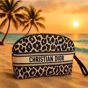 Dior Black and Tan Leopard Print Crossbody Bag. NWOT.